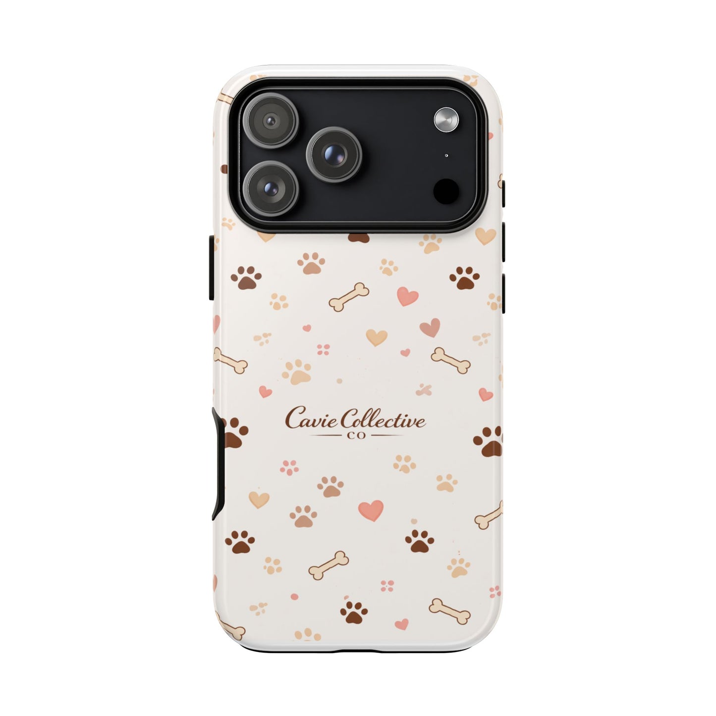 Neutral Paw Print Phone Case – Aesthetic Dog Mum Phone Case – Protective Cute Case