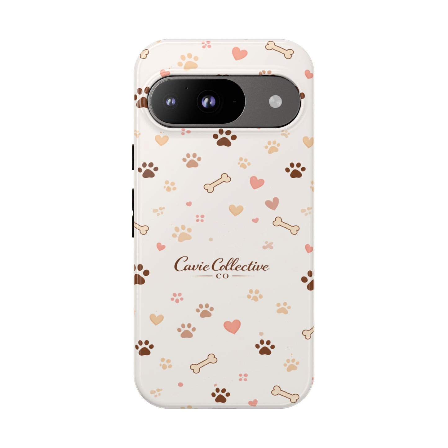 Neutral Paw Print Phone Case – Aesthetic Dog Mum Phone Case – Protective Cute Case