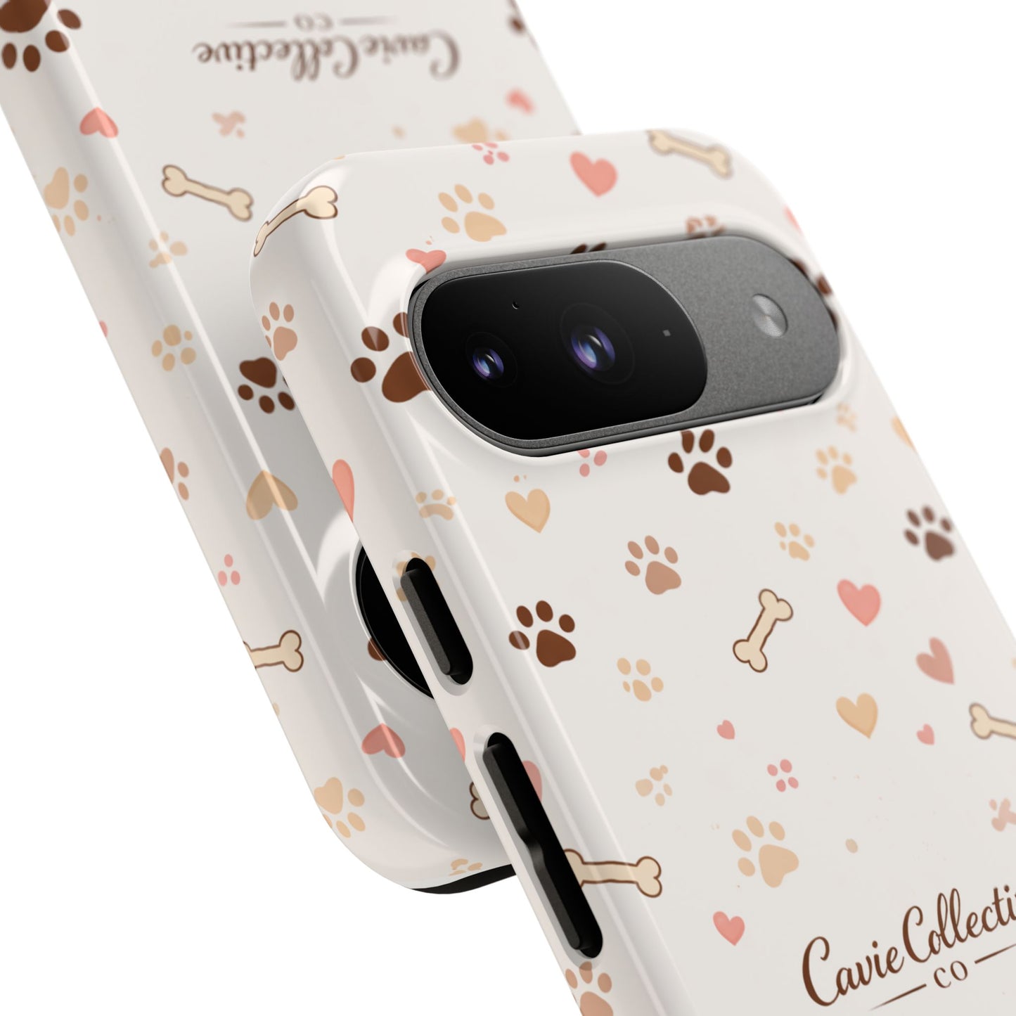 Neutral Paw Print Phone Case – Aesthetic Dog Mum Phone Case – Protective Cute Case