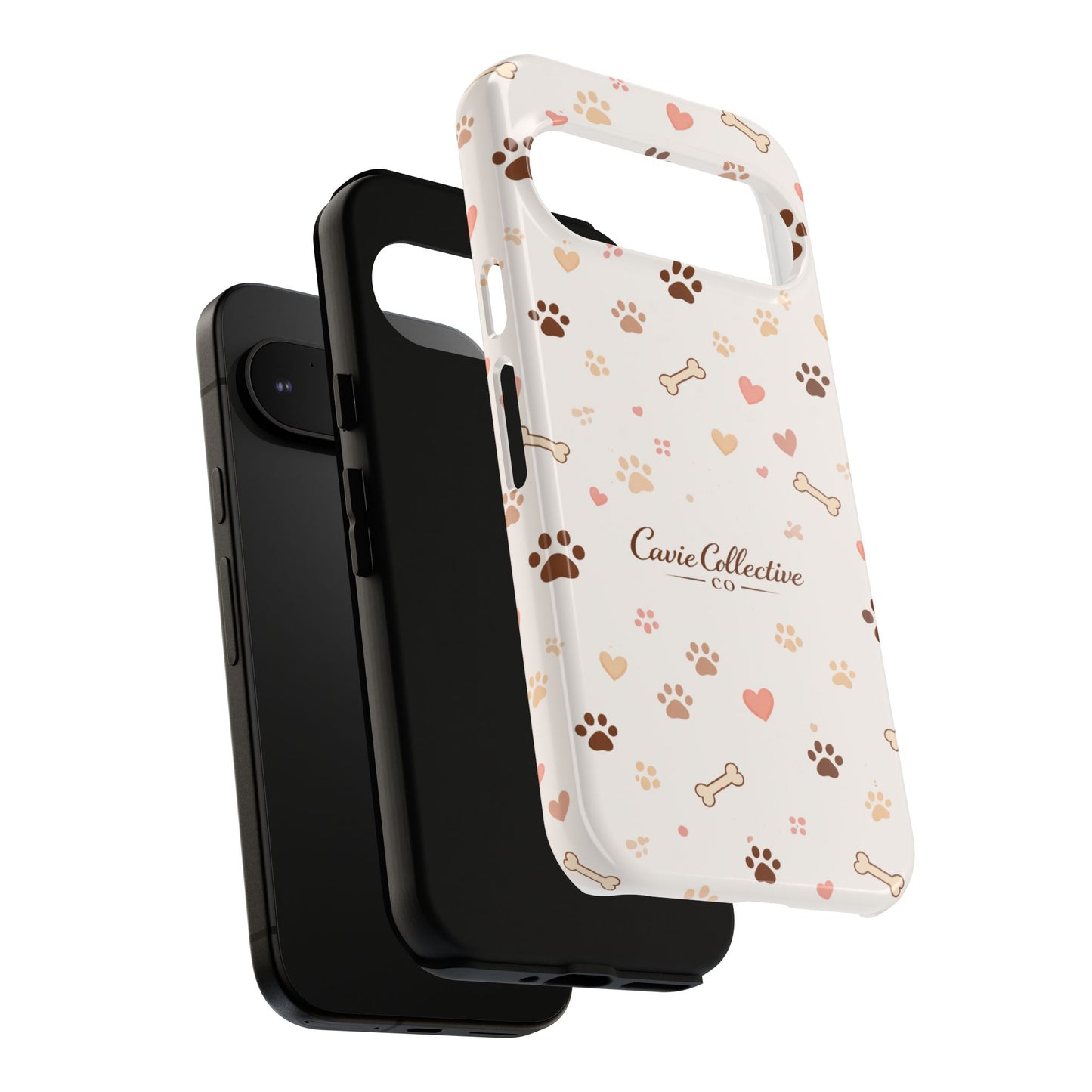 Neutral Paw Print Phone Case – Aesthetic Dog Mum Phone Case – Protective Cute Case