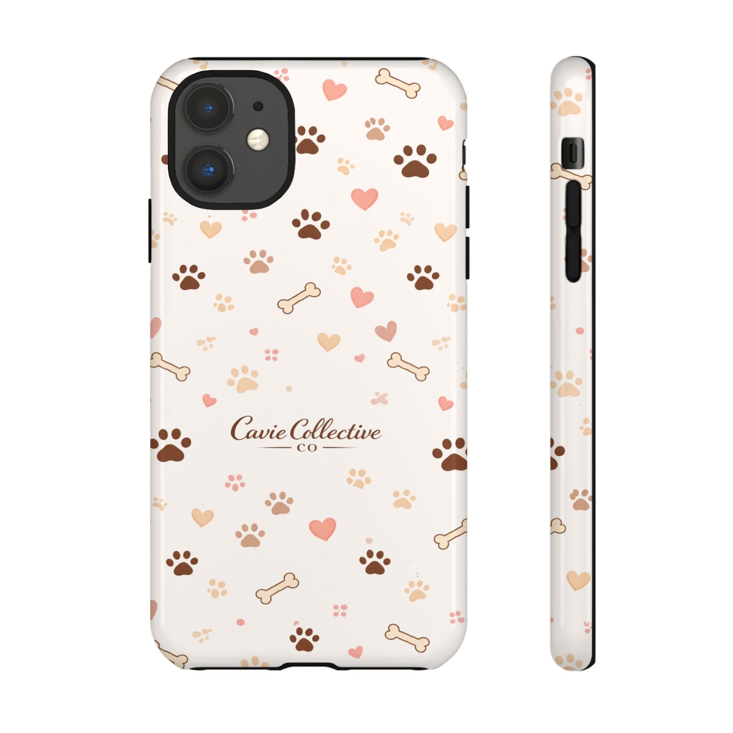 Neutral Paw Print Phone Case – Aesthetic Dog Mum Phone Case – Protective Cute Case