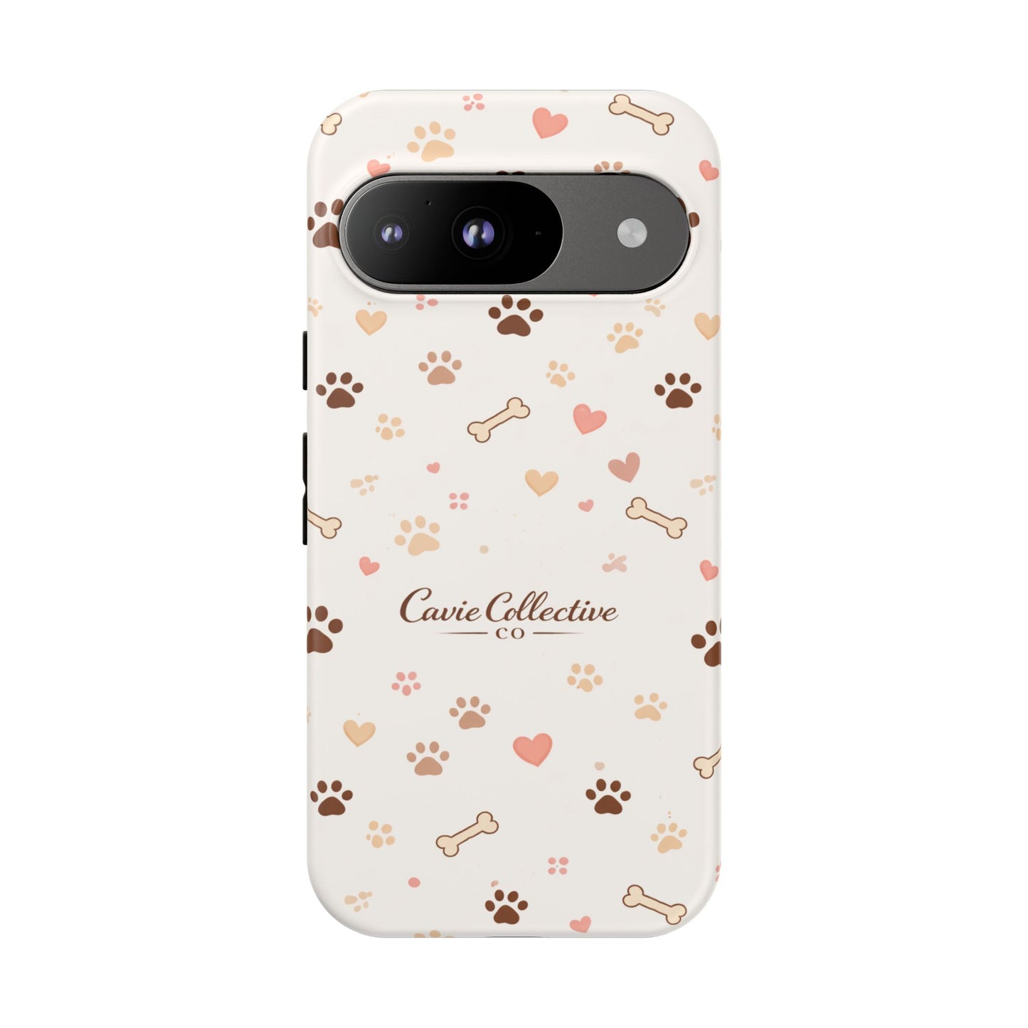 Neutral Paw Print Phone Case – Aesthetic Dog Mum Phone Case – Protective Cute Case