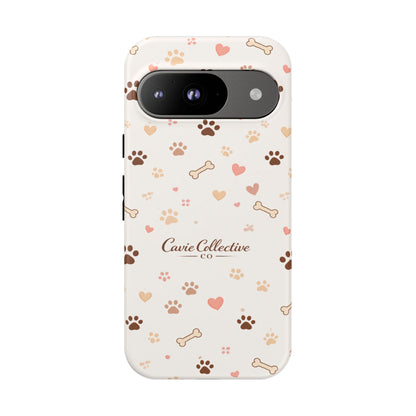 Neutral Paw Print Phone Case – Aesthetic Dog Mum Phone Case – Protective Cute Case