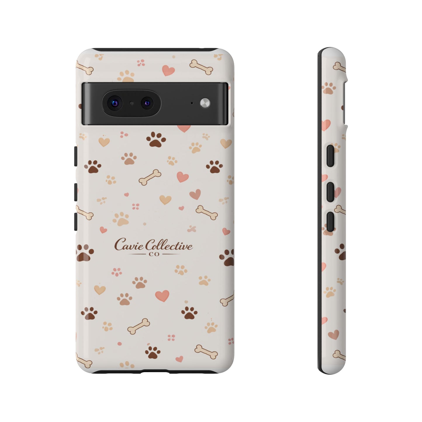 Neutral Paw Print Phone Case – Aesthetic Dog Mum Phone Case – Protective Cute Case