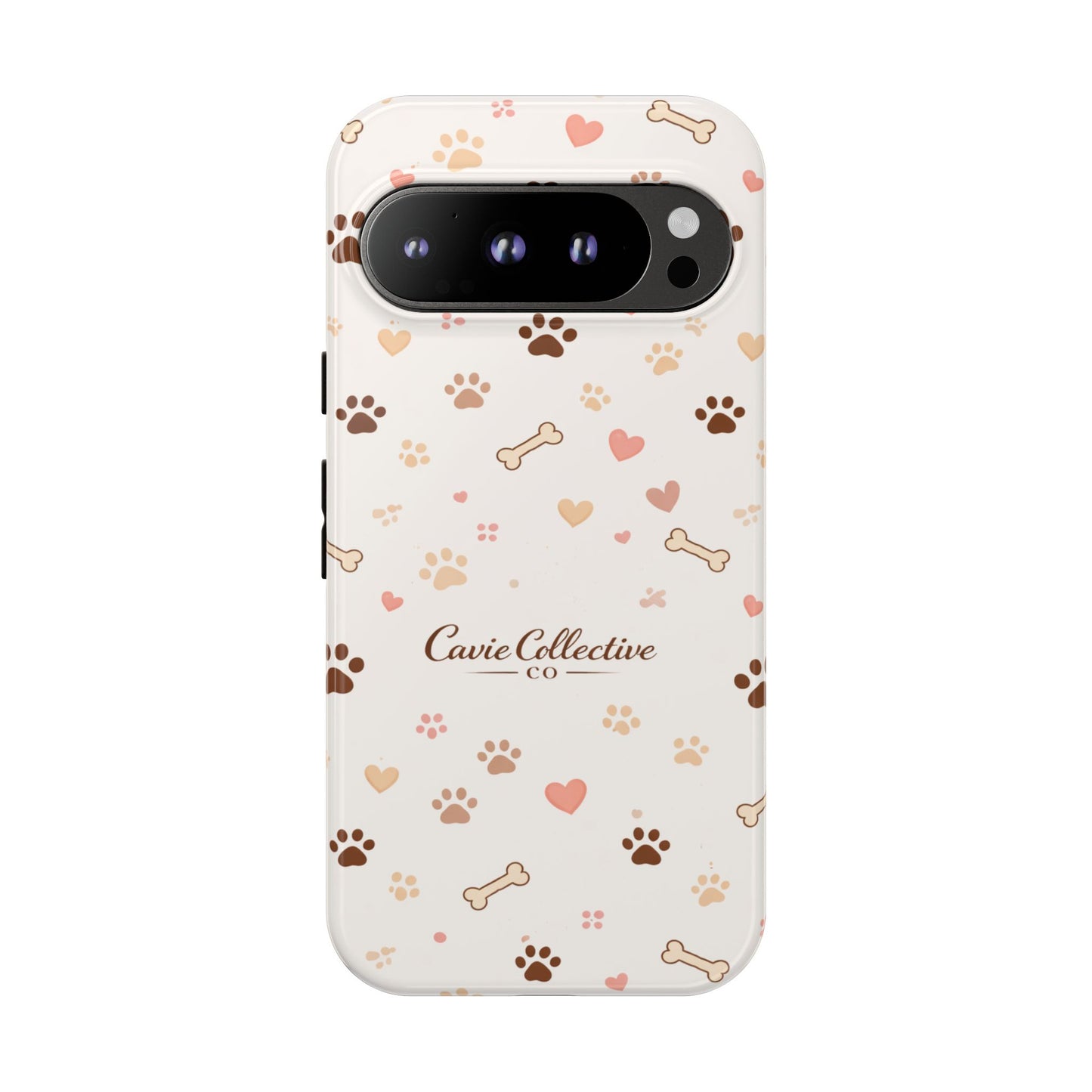 Neutral Paw Print Phone Case – Aesthetic Dog Mum Phone Case – Protective Cute Case
