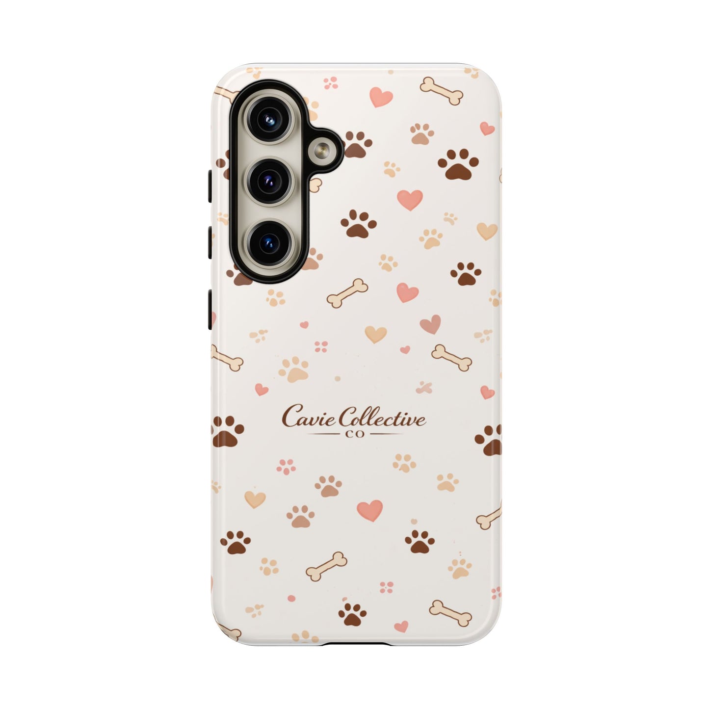 Neutral Paw Print Phone Case – Aesthetic Dog Mum Phone Case – Protective Cute Case