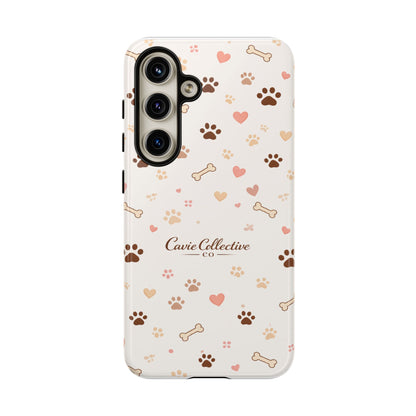 Neutral Paw Print Phone Case – Aesthetic Dog Mum Phone Case – Protective Cute Case