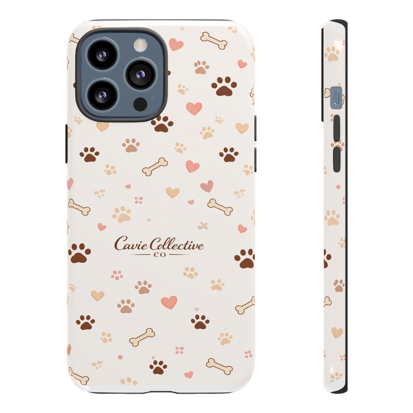 Neutral Paw Print Phone Case – Aesthetic Dog Mum Phone Case – Protective Cute Case