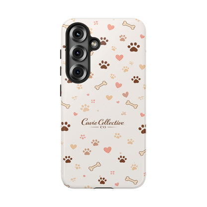Neutral Paw Print Phone Case – Aesthetic Dog Mum Phone Case – Protective Cute Case