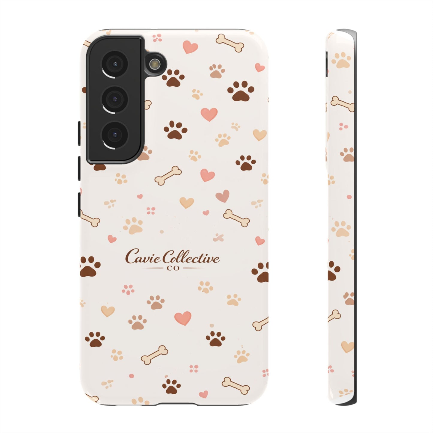 Neutral Paw Print Phone Case – Aesthetic Dog Mum Phone Case – Protective Cute Case