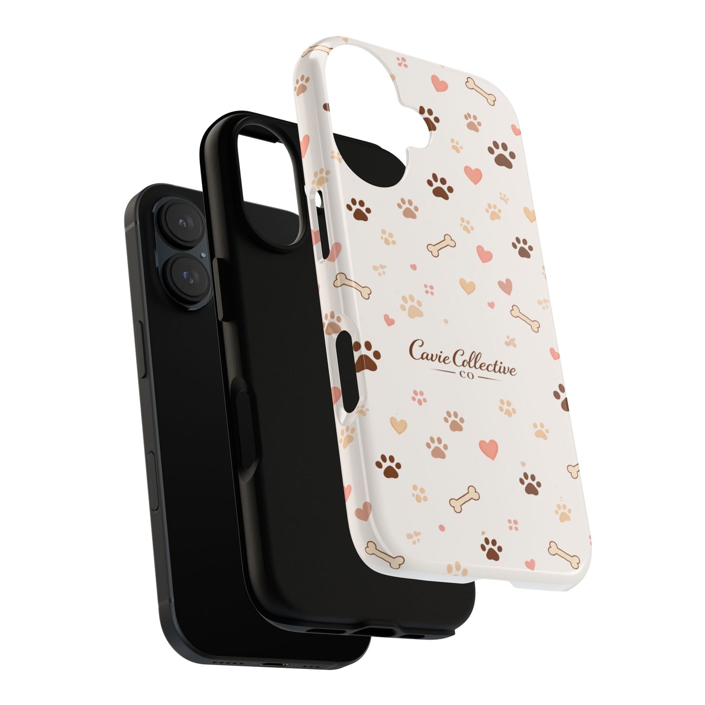 Neutral Paw Print Phone Case – Aesthetic Dog Mum Phone Case – Protective Cute Case
