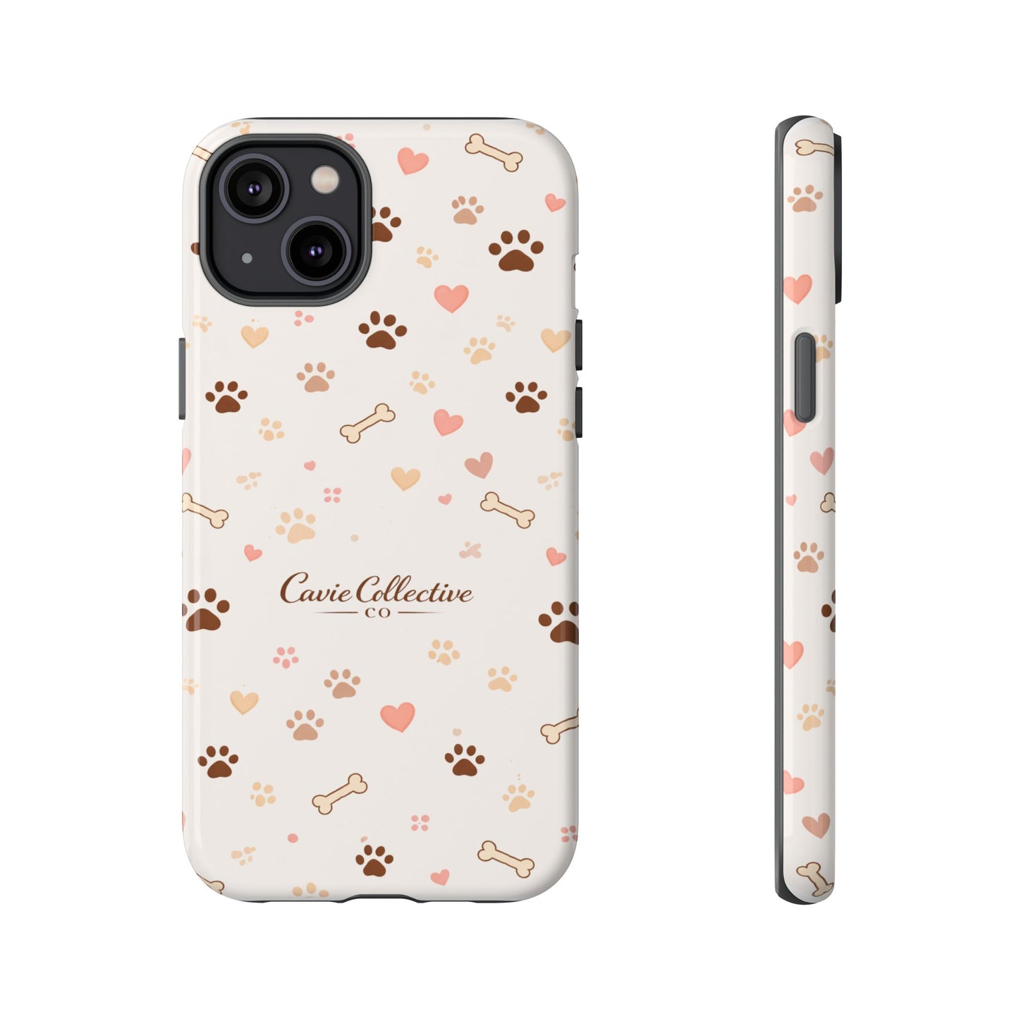 Neutral Paw Print Phone Case – Aesthetic Dog Mum Phone Case – Protective Cute Case