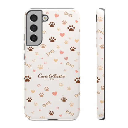Neutral Paw Print Phone Case – Aesthetic Dog Mum Phone Case – Protective Cute Case