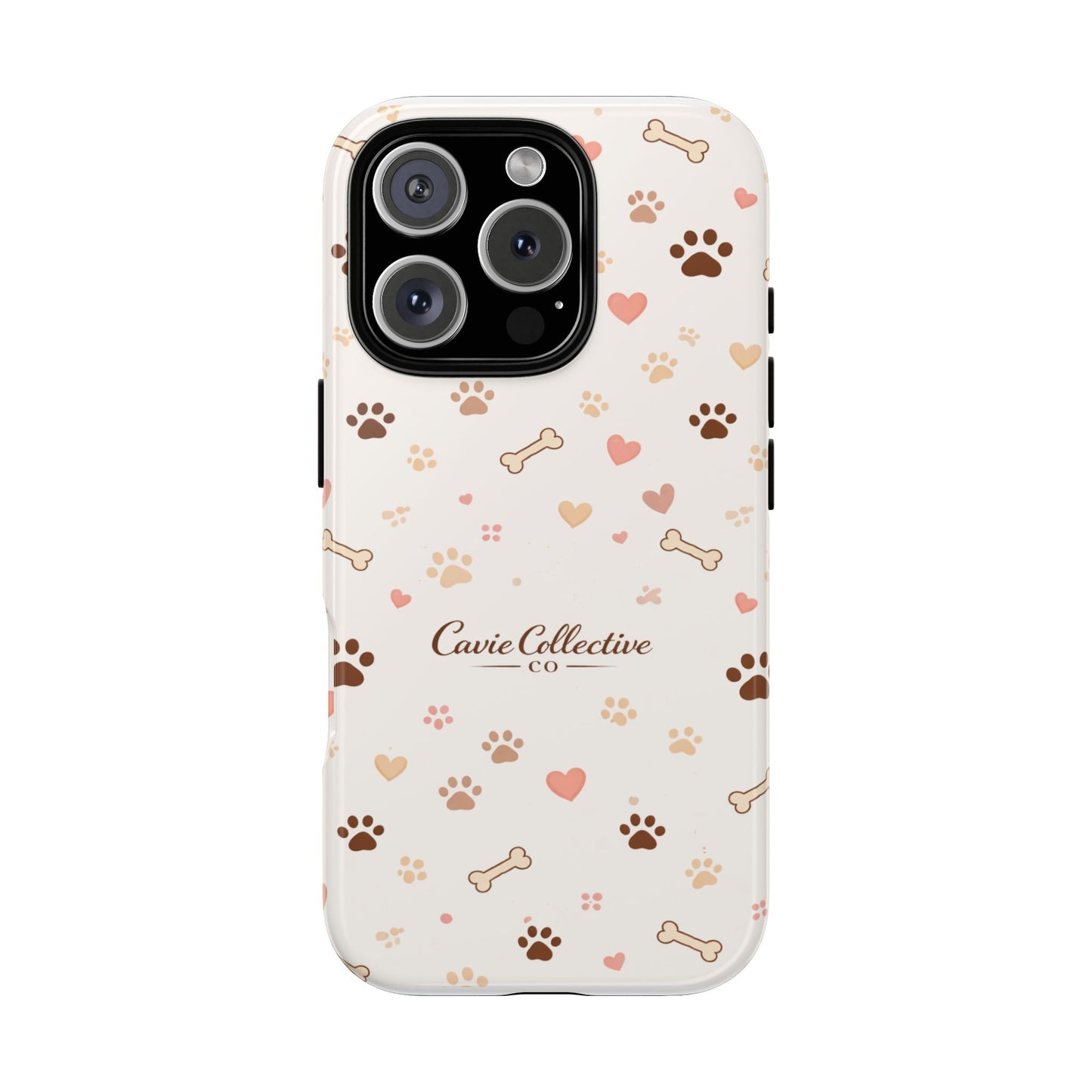 Neutral Paw Print Phone Case – Aesthetic Dog Mum Phone Case – Protective Cute Case