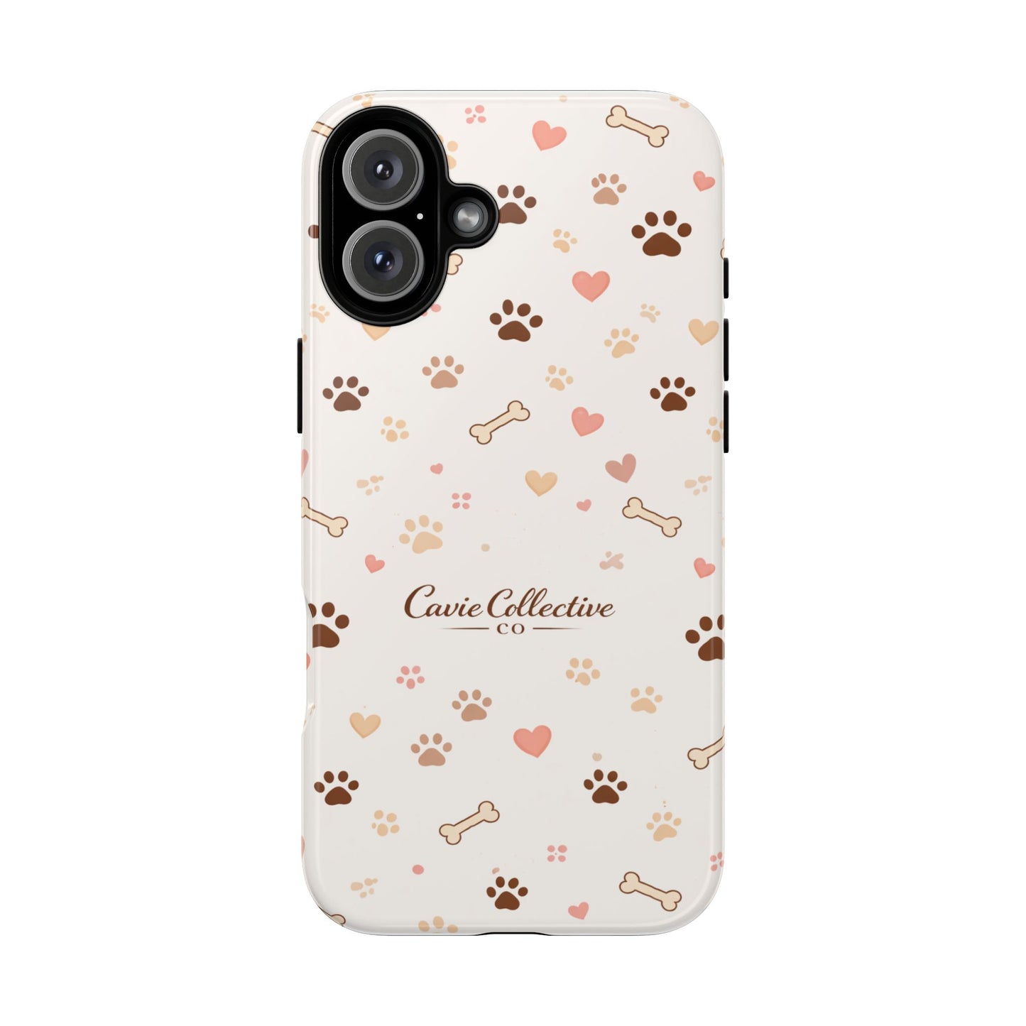 Neutral Paw Print Phone Case – Aesthetic Dog Mum Phone Case – Protective Cute Case