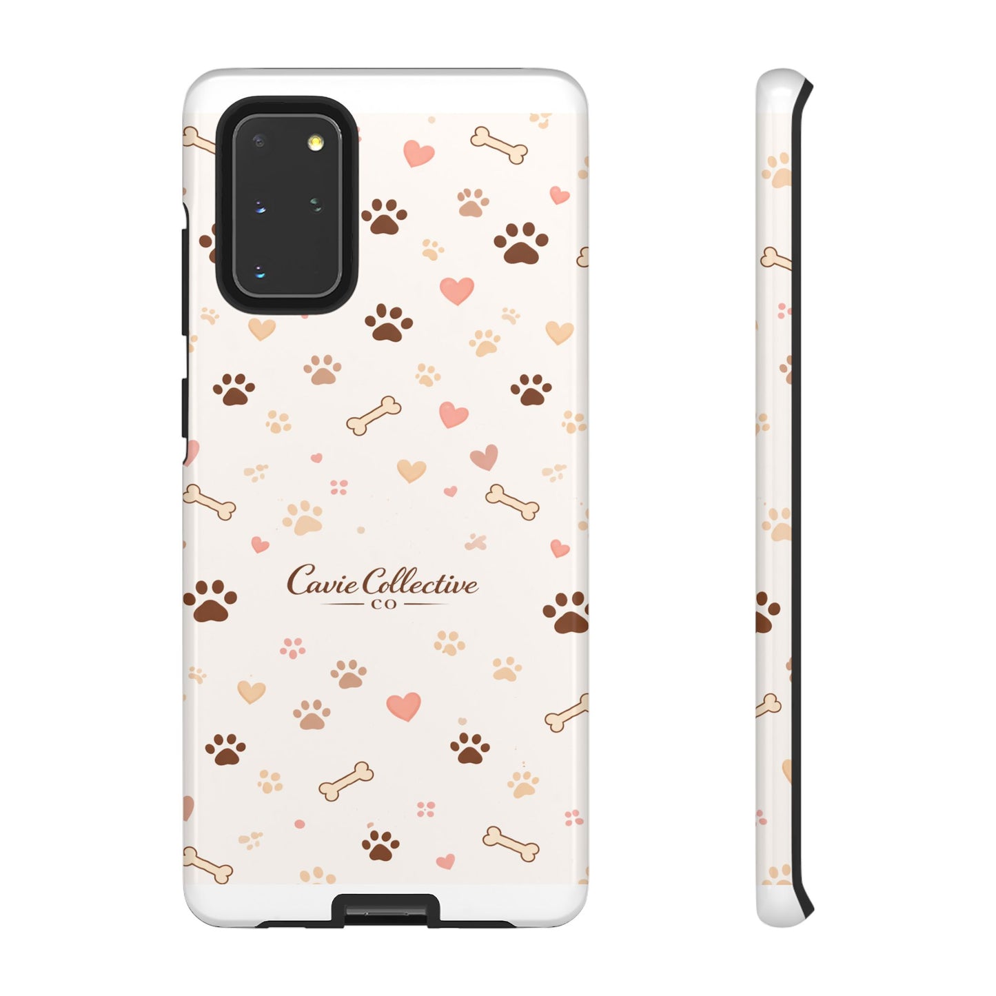 Neutral Paw Print Phone Case – Aesthetic Dog Mum Phone Case – Protective Cute Case