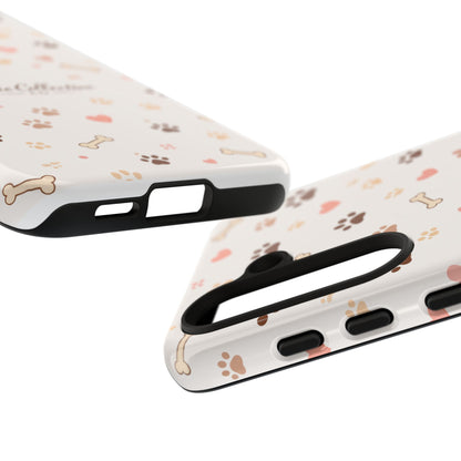 Neutral Paw Print Phone Case – Aesthetic Dog Mum Phone Case – Protective Cute Case
